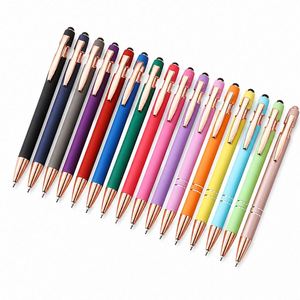 <b>Pens</b> With Custom Logo Metal Soft Touch Screen <b>Pens</b> Rose <b>Gold</b> for Mobile Phone <b>Pen</b> with logo Rubber Grip - Product Image 1