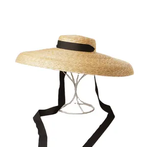 2020 批发超宽宽宽边帽为妇女平顶太阳帽海滩为妇女 1 直径