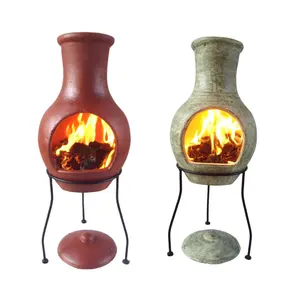 Clay Chimenea Wholesale outdoor do old red pottery stove Villa fireplace Grill for sale Garden fireplace chimenea decorativa