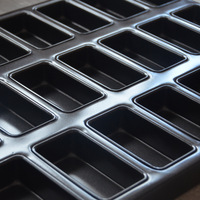Plateau de cuisson en acier aluminisé antiadhésif de 21 tasses commercial personnalisé mini moule à cupcake rectangle plateau de cuisson financier 600*400mm