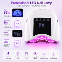 Fabricant de lampes à ongles UV LED, fournisseur en gros de lampes à ongles en gel, puissante lampe à ongles sans fil professionnelle 98W avec mode basse température