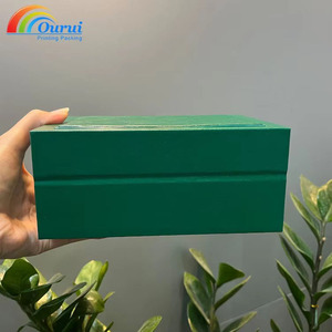 Boîte à montre en cuir PU vert de luxe, boîte cadeau rigide haut de gamme pour une seule montre mécanique - Product Image 4