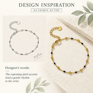 สร้อยข้อมือโซ่ทองประดับด้วยเคลือบสีเข้ม สแตนเลสเคลือบสีทอง 14K ชุบสูญญากาศ รุ่น MY-SL2701 - Product Image 5