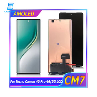 Écran d'Affichage Lcd Tft Compatible pour Tecno Camon 40 Pro 4G Cm6 et Camon 40 Pro 5G Cm7, Écran Incurvé pour Téléphone Mobile Tecno