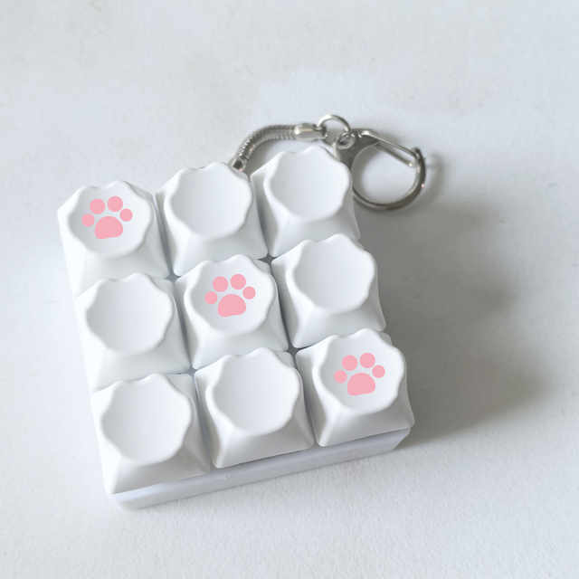 Custom Anime Acrylic Mechanical Cat Keyboard Tactile Keycap Switch Tester Keychain Fidget Toy LED Light UV Promotion Gift