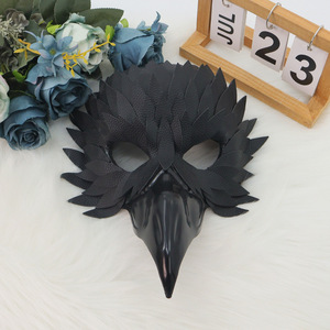 Hongliang Creation Maßgefertigte Halloween Express Gruselige Pestdoktor-Raubvogelschnabel-Maske Halbgesichts-Tier-Rave-Party-Masken Hersteller - Product Image 6