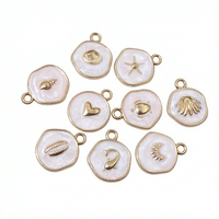 20 pièces de breloques en émail blanc en forme de cœur, coquillage et étoile de mer, 18x14mm, accessoires de fabrication de bijoux DIY pour bracelets, boucles d'oreilles et colliers