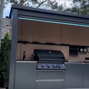 وصول جديد: مطبخ خارجي مخصص مقاوم للماء من الفولاذ المقاوم للصدأ مع شواية وغطاء، يعمل بالبروبان/الغاز المسال/الغاز الطبيعي مع نظام أمان للهب - Product Image 2