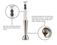 Mixeur Plongeant Électrique Multifonction CE ROHS en Acier Inoxydable à 4 Lames pour Aliments Bébé, Smoothies et Plus, Vitesse Variable