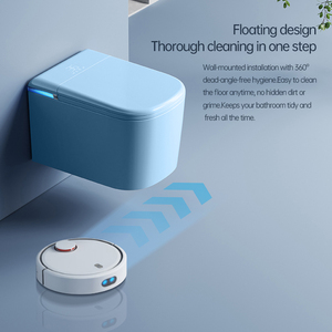 <span class=keywords><strong>WC</strong></span> intelligent MUUPEG de haute qualité, type P, avec télécommande, fixation murale, siphon en P en céramique, double chasse d'eau, siège chauffant, automatique - Product Image 2