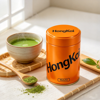 Boîte et contenant métalliques personnalisables de qualité alimentaire avec impression de logo, de couleur et de forme sur mesure pour le thé matcha et le stockage d'aliments secs