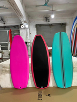 Meilleure vente 4'5 taille rouge vif wakeboard planche de surf palmes en fibre de carbone enfants sports nautiques fibre de verre bois EPS planche de surf