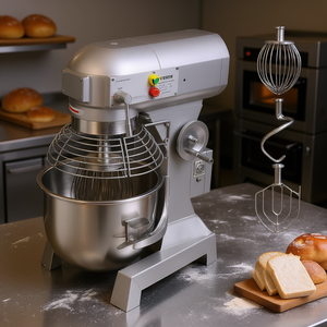 Impastatrice Professionale Vetox 750W a 3 Velocità, Ciotola in Acciaio Inox da 20Qt, Ganci per Impasto, Frusta e Sbattitore per Panifici e Ristoranti - Product Image 2