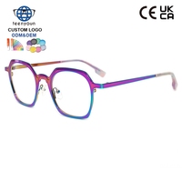 Montures optiques métalliques Teenyoun avec logo personnalisé sur les branches pour lunettes, montures optiques métalliques brillantes pour femme