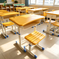 Ensemble de chaise de bureau ergonomique moderne de qualité supérieure pour enseignant avec tiroir, en métal et plastique durables, réglable en hauteur pour l'étude des enfants - Meida