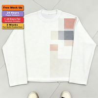 T-shirts pour hommes en tricot gaufré surdimensionné personnalisés, 100% coton, coupe classique, décontractés, vierges, séchage rapide, respirants