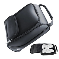 Sac de voyage pour chaussures de golf en cuir PU OEM, organiseur de chaussures de sport portable, étui de transport pour hommes et femmes, rangement compact pour chaussures de golf