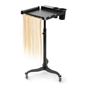 Grossisti salon tray trolley hair stand parrucca weave display hair extension rack