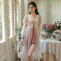XK7535 Robe de nuit sexy en satin respirant à bretelles croisées, push-up rembourré, col en V, avec robe de chambre à nouer dans le dos, vêtements de détente