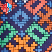 Tissu imprimé en rayonne de style marocain de Shaoxing, motifs géométriques, 105 g/m², couleurs vives, doux pour les vêtements