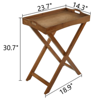 Table pliante en bois rustique marron de luxe, faite à la main, portable, pour café ou dîner, style ferme