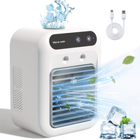 Mini-refroidisseur d'air portable à eau, ventilateur de brumisation silencieux et humidificateur, rechargeable par USB avec autonomie extra-longue