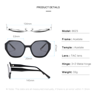 Lunettes de soleil polarisées élégantes et classiques en acétate avec cadre bicolore et logo personnalisé Commut