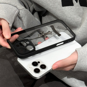 Cover Trasparente per <span class=keywords><strong>iPhone</strong></span> 17 Air con Decorazione a Croce Cromata Fai-da-Te, Custodia Trendy per <span class=keywords><strong>iPhone</strong></span> 16 Pro Max e 15 Plus - Product Image 6