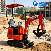 Mini-excavatrice de 1 tonne à oscillation zéro, excavatrice compacte avec largeur de chenilles réglable pour les travaux en espace restreint