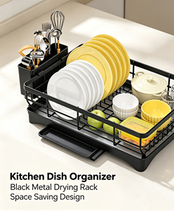 Égouttoir à vaisselle moderne pour cuisine, égouttoir de comptoir à un seul niveau, organisateur d'ustensiles autoportant pour îlot de cuisine - Product Image 3