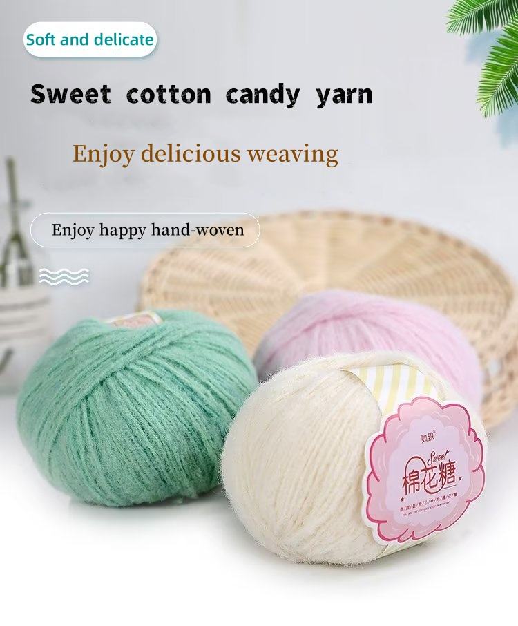 100% Nylon Fluffy Pom Pom Wool Hand Knitting Yarn Made in China