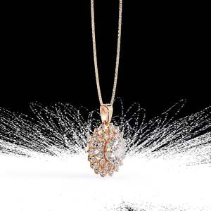 Pendentif chaîne en diamant de laboratoire pour femme, en or, or rose, or blanc, argent – Cadeau haut de gamme - Product Image 4