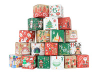 Cajas de Dulces para la Cuenta Regresiva de Navidad, Paquete de 24, Reciclables, Laminadas Mate e Impresas con UV, Cartón Seguro para Alimentos, para Niños y Familia