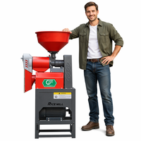Mini moulin à riz avec moteur de tamis vibrant, capacité de 150 kg/h, traitement automatique du riz à petite échelle, facile à utiliser