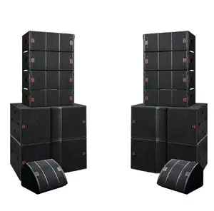 Hot sale stage passive powerful sound system dual 10 inch two way line array speakers top with 18 inch bass