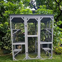 Maison pour chat en bois de pin moderne, résistante aux intempéries, grande, écologique, luxueuse, enclos pour animaux de compagnie, cage, villa, chatier de jardin