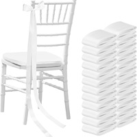 Rubans de chaise côtelés en satin pour décoration de mariage, nœuds de chaise