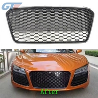 Pour Audi R8 RS Style Grille de pare-chocs avant en maille noire Matériel ABS 2012-2015 Adaptation universelle