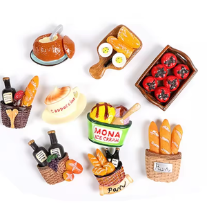 Aimants de réfrigérateur 3D ronds en résine, vente directe d'usine promotionnelle, aimants alimentaires personnalisés, nouveaux autocollants magnétiques créatifs sur le thème de la nourriture - Product Image 4
