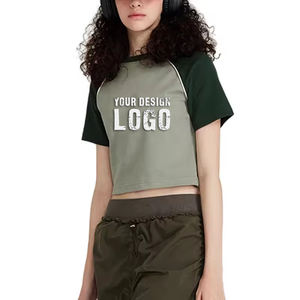 Camiseta Corta de Mujer de Alta Calidad con Contraste de Color, Estilo Casual, Sexy, Vintage, Estilo Spice Girl - Product Image 6