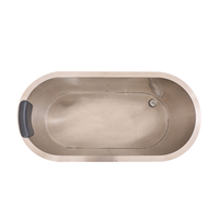 Baignoire de récupération portable en bois de cèdre rouge en forme de U pour 1 personne, pour usage hôtelier moderne, bain froid extérieur, bain de glace en baril