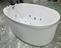 Baignoire autoportante chauffée pour adultes avec coussin de massage à bulles à température constante intelligente