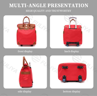 FULIYA Nouveau design vintage Sac à roulettes portable imperméable Grande capacité Sac de voyage Sac de voyage à roulettes