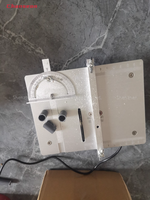 Gergaji meja Mini Desktop rumah tangga 220V, bubut pertukangan DIY, dapat melihat kayu, paduan aluminium, PCB, akrilik