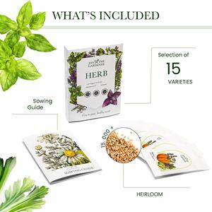 Jon Gardener Collection de 15 variétés d'herbes 15 000 <span class=keywords><strong>pour</strong></span> le Royaume-Uni Jardin d'herbes parfait comprenant de la <span class=keywords><strong>menthe</strong></span> du basilic des pots de fleurs des jardinières - Product Image 1