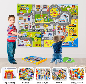 Kit de Tablero de Historias de Fieltro Montessori con Temática de Transporte, Juguete Educativo para Niños, Herramientas de Franela para el Aprendizaje, Ayuda para Actividades de Niños Pequeños en el Aula - Product Image 3