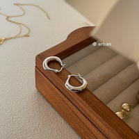 Nouvelles Puces d'Oreilles Tendance 2025 pour Femme, Cercle Géométrique Unique, Créoles Minimalistes Haut de Gamme, à Tige en Argent Pur