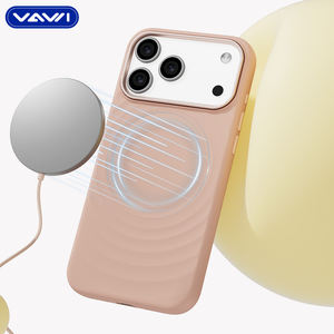 Coque de téléphone en silicone liquide VAWI S038 avec motif ondulé pour iPhone 17 16 15 Pro Max, antichoc, magnétique, en silicone - Product Image 4