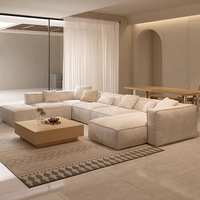 Juego de Sofás Modulares de Esquina, Sofás Modulares de Tela de Lino, Sofás Seccionales para Sala de Estar, Sofá Italiano Moderno de Lujo y Alta Calidad