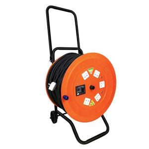 <b>Hedi</b> Cable Reel 15m Industrial Grade With Wheels And Multiple Outlets For Workshop Use - Product Image 2